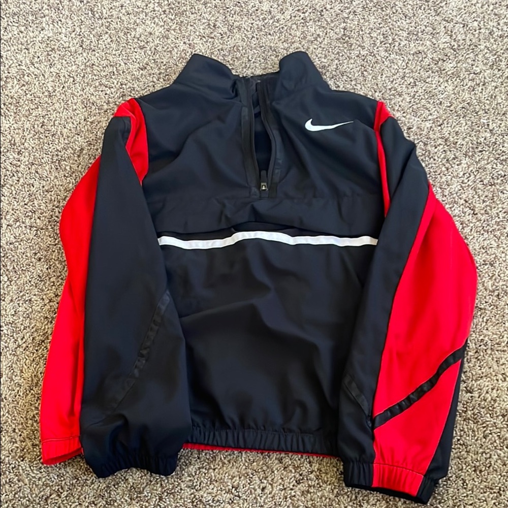 Nike Black and Red Pullover Jacket